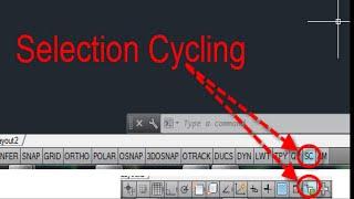 how to switch selection cycle on and off in Auto CAD