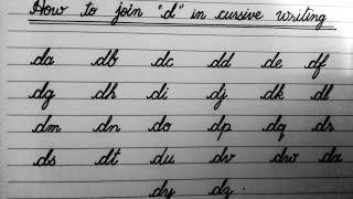 cursive writing #Connecting letter da to dz # joining writing practice for beginners