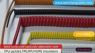 Wenchang TPU PUR coiled cable spiral cable curly cable elastic cable