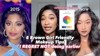 5 Brown Girl Friendly Makeup Tips YOU WILL REGRET NOT doing earlier‼️Using color theory 