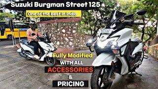 Suzuki Burgman Street 125 BS6 | Fully Modified With All Accessories and Pricing.