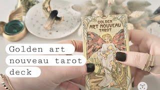 Golden art nouveau tarot deck by lo scarabeo flip-through