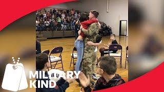 Military Brother Sneaks Up On Younger Siblings | Militarykind