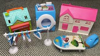 Satisfying with Unboxing Pink House Villa, Laundry Playset Washing Machine Toys Collection ASMR