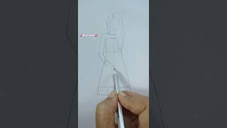 How to draw a girl with salwar suit / pencil sketch #shorts