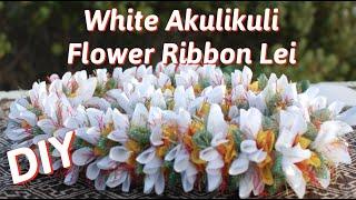 How To Make This Beautiful White Akulikuli Hawaiian Flower Ribbon Lei