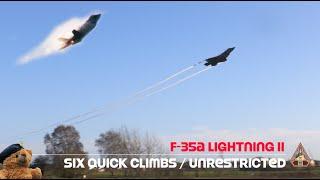 INCREDIBLE: Six F-35A Quick Climbs / Unrestricted Climb RAF Lakenheath 20/12/22 | TedCam #aviation