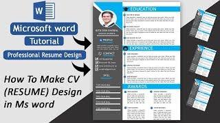 How to make CV using ms word~~Awesome color Resume Design in ms word