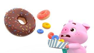 Learn Colors with Five Donuts  3D | Kids Cartoon | Color Songs + Games | Lotty Friends