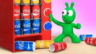 Pea Pea Playing with Colorful Soda Vending Machine - Best Pea Pea games and fun - Pea Pea Wonderland