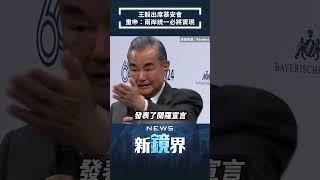 王毅出席慕尼黑安全會議　重申：兩岸統一必將實現｜#shorts #鏡新聞