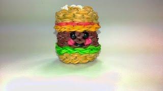 3-D Happy Hamburger Tutorial by feelinspiffy (Rainbow Loom)