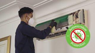 Air conditioning service and bacterial cleaning - antimicrobial protection