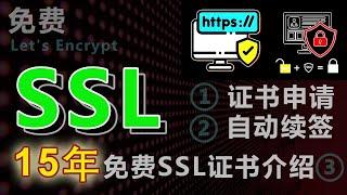 免费SSL证书Let's Encrypt申请及证书自动续签,和15年免费证书介绍(Website SSL certificate application and automatic renewal)