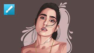 Vector artwork Ft. Sara ali khan (speed art in mobile)