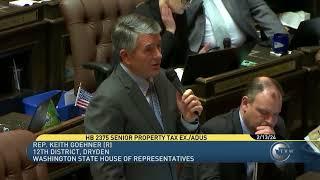 Rep. Goehner discusses adding 'detached' ADU's to the property tax exemption for senior citizens.