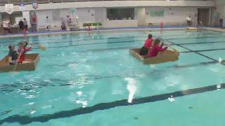 Kickin' it with Kenny takes on Lakewood Cardboard Boat Regatta