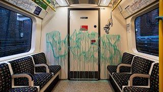 Banksy bemalt Londoner U-Bahn vor den Augen der Passagiere