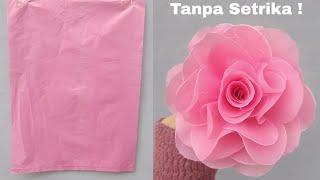 DIY Cara Membuat Bunga Mawar Dari Plastik Kresek TANPA SETRIKA // Rose flower from Crackle Plastic