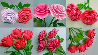 6 Easy DIY Paper Roses - Easy and Beautiful Paper Flower Rose Making - Handmade Paper Rose