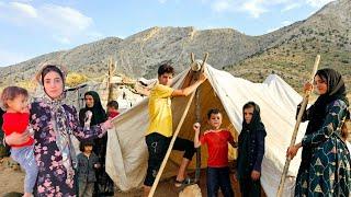 Setting up a tent by Mehdi for Farhanaz's large family.  Zulfa's old neighbor