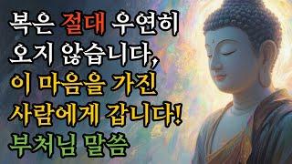 복은 절대 우연히 오지 않습니다, 이 마음을 가진 사람에게 갑니다! #부처님말씀 #불교명상