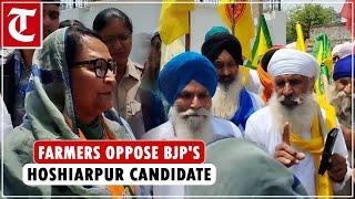 Farmers oppose BJP Lok Sabha candidate Anita Som Parkash from Hoshiarpur