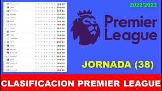 CLASIFICACION PREMIER LEAGUE JORNADA (38) TABLA DE POSICIONES PREMIER LEAGUE 2022/2023