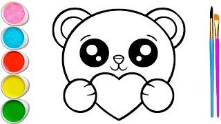 Bolalar uchun oson rasm chizish | Draw a teddy-bear for kids | Рисование медвежонок для детей