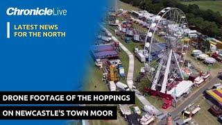 Drone footage of The Hoppings on Newcastle's Town Moor