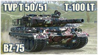 BZ-75, TVP T 50/51 & T-100 LT • WoT Blitz Gameplay