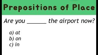 [Prepositions of Place] AT  ON IN  English Grammar Quiz