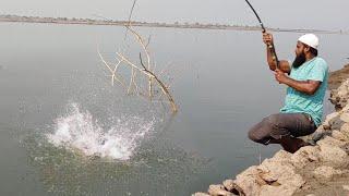 Unbelievable Fishing|Big Rohu Fish Catching in Krishna River|WeUsed Rice branPowder & maida Powder