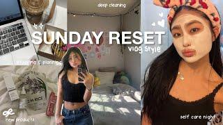 vlog diaries: SUNDAY RESET | plan my week, deep cleaning, self-care, & solo cafe date ₊˚⊹ ᰔ