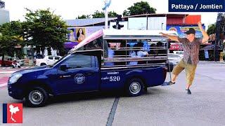 Public Transport in Pattaya  Bahtbus, Motobiketaxi, Taxi - Thailand August 2022