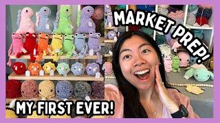 crochet with me  market prep, my first ever market! quick & easy amigurimi project ideas