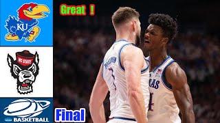 Kansas vs NC State [ FULL GAME Highlights ] Dec 14,2024 | College basketball 2024 | NCAA Highlights