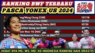 WOW!! Indonesia Naik Drastis - Update Ranking BWF Terbaru Pasca Badminton Yonex US Open 2024