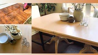 Old table makeover - pottery barn light wood  totally worth the effort!!  I love it!!