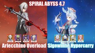 C0 Arlecchino Overload & C0 Sigewinne Hypercarry | Spiral Abyss 4.7 | Genshin Impact
