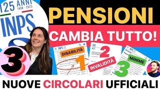 UFFICIALE INPSCAMBIA TUTTOAUMENTO PENSIONI 1.000€️TABELLE INVALIDITÀDISABILITÀ️Permessi 104