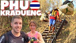 Camping in PHU KRADUENG National Park Thailand Travel Vlog:hiking, mountainbiking,Isan Thai food