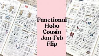 Hobonichi Cousin Jan - Feb  2021 Flip through  || functional planning  || minimal planning