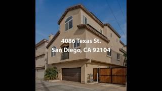 4086 Texas St. San Diego CA 92104 | 2 Bedroom Townhome For Sale