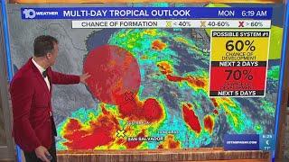 Tracking the Tropics: Disturbance in Gulf of Mexico could develop into season's first named storm |