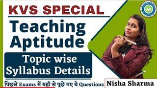 KVS TEACHING APTITUDE ( PRT /TGT /PGT ) TOPIC WISE SYLLABUS BY NISHA SHARMA ACHIEVERS ACADEMY