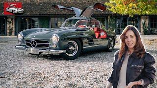 Restored Mercedes-Benz 300 SL graphite grey over red interior at HK-ENGINGEERING