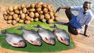 UNSEEN !!! Potato FISH Fry Prepared by my Daddy ARUMUGAM / Village food factory