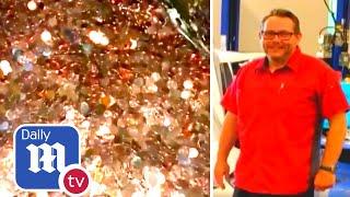 Angry boss pays ex-employee $915 in oily pennies | DailyMail TV