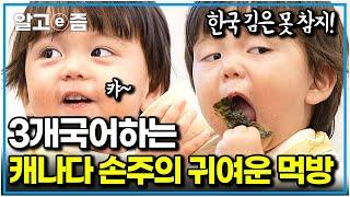 캐나다에 사는 한국 엄마프랑스 아빠 가족! 한국어도 잘하는 아이들의 귀여운 한식 먹방｜왔다! 내 손주｜알고e즘